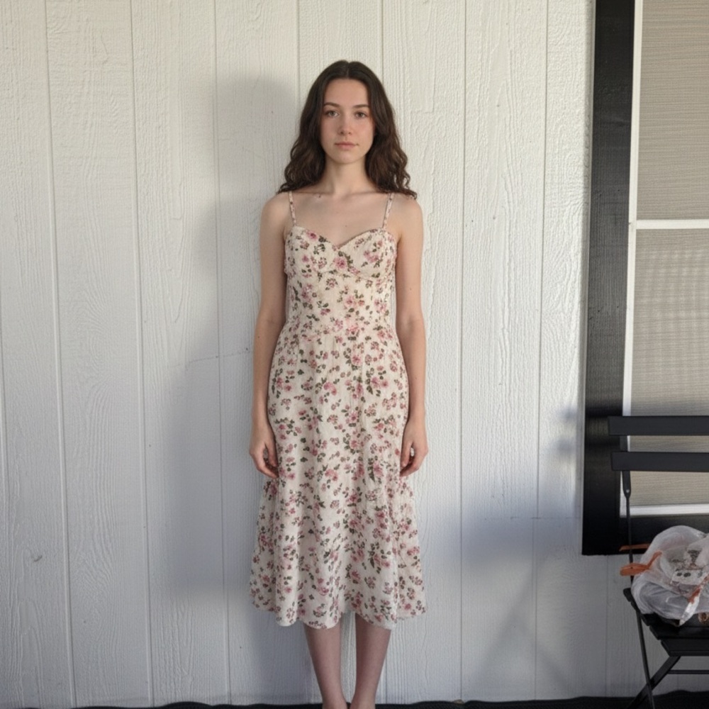 SHEIN Pink Floral Maxi Dress